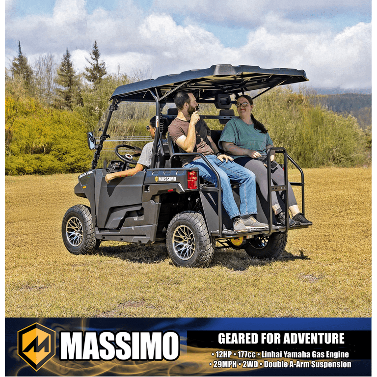 Massimo Buck 250X Side by Side 2WD 177cc EFI 12hp, Gas Golf Cart