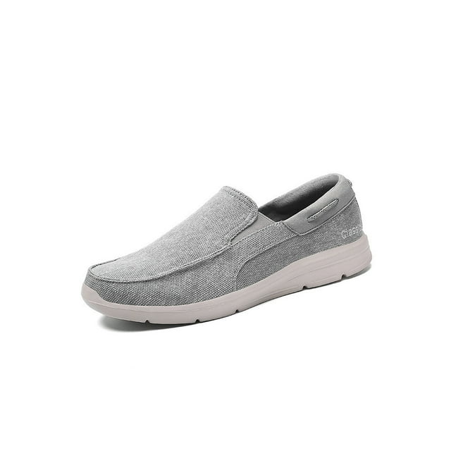 MAWCLOS Espadrilles pour Hommes à Enfiler Plates Marche Mocassins Respirants Bout Rond Travail Chaussures Décontractées Gris 7