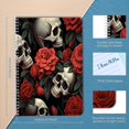thumbnail image 2 of Spiral Notebook,College Ruled Journal,8.26" x 5.71" 50 Sheets/100 Pages,2 Pack - Skulls And Red Roses in The Style of Vector Art, 2 of 7