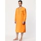 thumbnail image 3 of Camisón de algodón para hombre, camisón de manga larga, camisón Henley, ropa de dormir Naranja S, 3 of 5