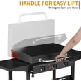 thumbnail image 5 of 25.6'' Gas Griddle Flat Top Grill with Lid, 3-Burner Tabletop Portable Propane Griddle for Outdoor Cooking, BBQ, Camping & Tailgating Barbecue, 45,000BTU Output, 5 of 6