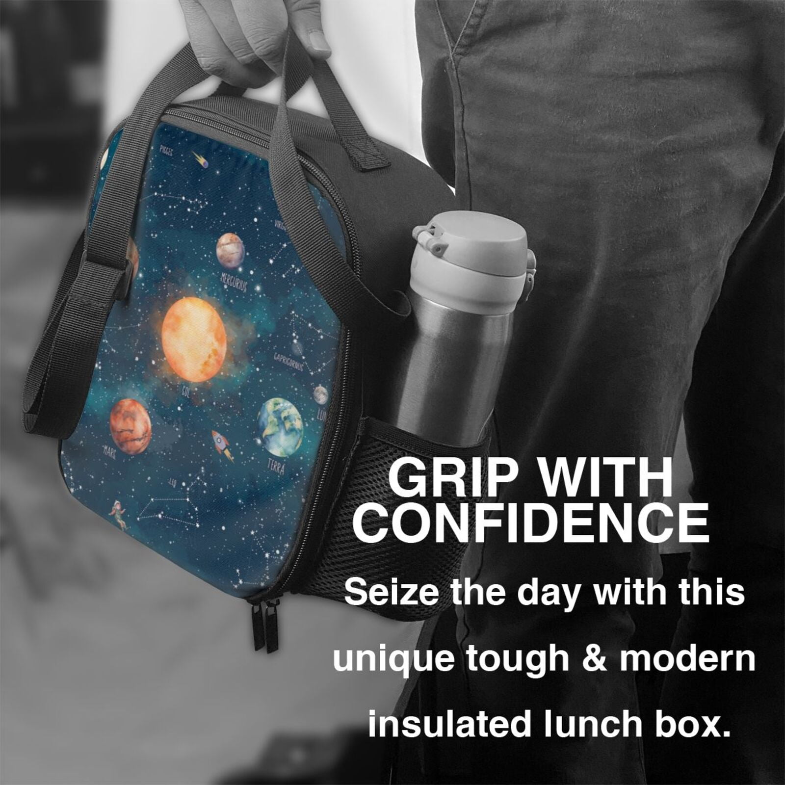 Ratiio Solar System And Planets Print Lunch Box - Reusable Lunch Bag Men Adult Women- Insulated LunchBox