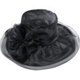 thumbnail image 2 of Women Girl Tea Party Fascinator Hat Church Funeral Cocktail Easter British Organza Veil Dress Hat, 2 of 7