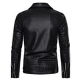 thumbnail image 5 of IYTR Mens Winter Jacket Long Sleeve Jacket Zipper Stand-up Collar Warm Leather Jacket Coats with Pocket Solid Color Black XXXL, 5 of 6