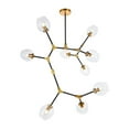 thumbnail image 3 of Cavoli 9 light in Light Antique Brass and Flat Black Pendant, 3 of 5