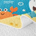 thumbnail image 5 of Manfei Cartoon Ocean Twin Quilt Set, Kawaii Whale Shark Twin Coverlet Set, Bright Blue, 2-Piece, 1 Bedspread and 1 Pillowcase, 5 of 7