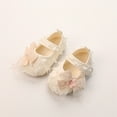 thumbnail image 3 of Baby Sweetie Baby Girls Mary Jane Bow Flats Shoes Petal Walker Crib Shoes Princess Wedding Dress Shoes, 3 of 6