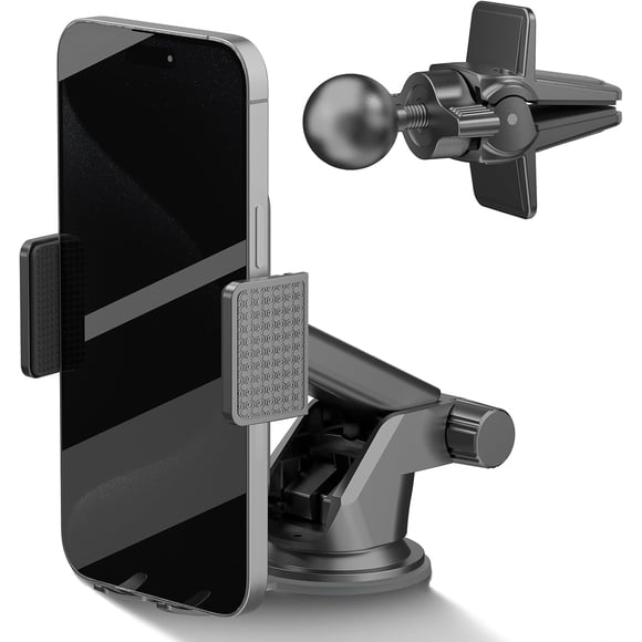 WYZWYZ 3-in-1 car Phone Holder Mount with Suction Cup for Windshield Dashboard air Vent Universal Hands-Free Phone Holders for Your car fits iPhone
