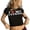 Black, variant on Womens I Love My Boyfriend Graphic Top Crewneck Short Sleeve Crop T Shirt Summer Daily Pullover Tee