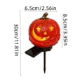 thumbnail image 3 of Solar Halloween Pumpkin Stake Lights, Outdoor Resin Jack-O-Lantern Garden Decor with Auto-On Led, Waterproof Pathway Yard Ornament for Patio Lawn Fall Party, 3 of 7