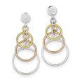 thumbnail image 1 of Sterling Silver Polished Flash Gold Plated Circle Dangle Post Earrings QE8876, 1 of 2