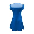 thumbnail image 4 of MIASHUI Girls Summer Casual Party Dress with Ruffle Sleeves and Mesh A-Line Design Featuring Convenient Pockets for Kids Blue,6-7 Years, 4 of 4