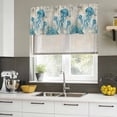 thumbnail image 4 of Teal Jellyfish Coastal Curtain Valances for Windows, Kitchen Valance Window Treatments Panel 2 Pack, Vintage Summer Beach Nautical Rod Pocket Short Curtains for Bathroom Bedroom 42 x 18 Inch, 4 of 8