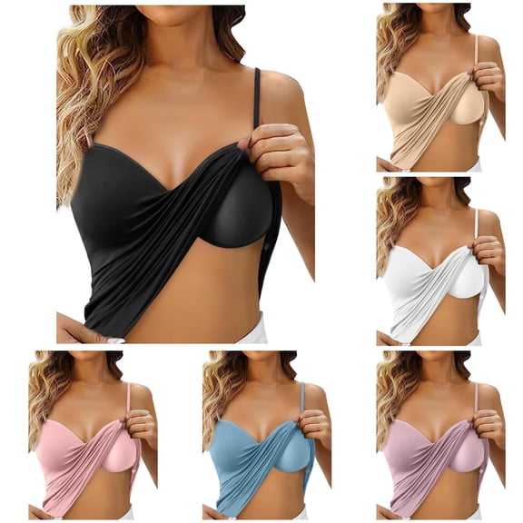 ChoXxx Women's Shelf Bra Camisole Adjustable Spaghetti Strap Tank Top Basic Layer Black M