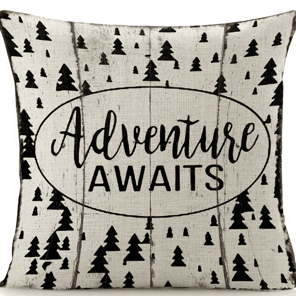 Adventure Awaits Linen Throw Pillow Walmart