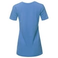 thumbnail image 3 of A2Y Women's Basic Solid Premium Cotton Short Sleeve V-neck T Shirt Tee Tops Blue Mist 3XL, 3 of 6