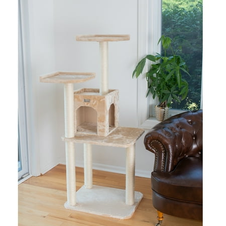 UPC: 0815481016064 | GleePet 57  real wood Cat Tree GP78571021 Beige