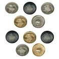 thumbnail image 1 of Reaper Raven Hood Scythe Set of 10 Metal 0.6" (15mm) Sewing Shank Round Buttons - Silver Color, 1 of 5
