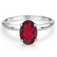 thumbnail image 3 of Gem Stone King 14K White Gold Ruby Red Mystic Topaz Solitaire Engagement Ring for Women | 1.30 Cttw | Oval 8X6MM | Gemstone November Birthstone | Size 5, 3 of 6