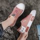 thumbnail image 4 of Rosa talla 38 [240] ins estilo Harajuku primavera y verano nuevas zapatillas de deporte zapatos de lona deportivos zapatos blancos para mujer zapatos planos casuales para estudiantes con cordones, 4 of 8