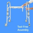 thumbnail image 2 of Medline Aluminum Padded Shower Chair Commode with 4 Locking Casters, 300 lbs. Weight Capacity, 2 of 8