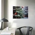 thumbnail image 3 of Nawypu  Christmas Tree &amp; Cardinal Birds Canvas Print Snowy Winter Forest Pine Trees winter Scene Wall Art Measures, 3 of 4