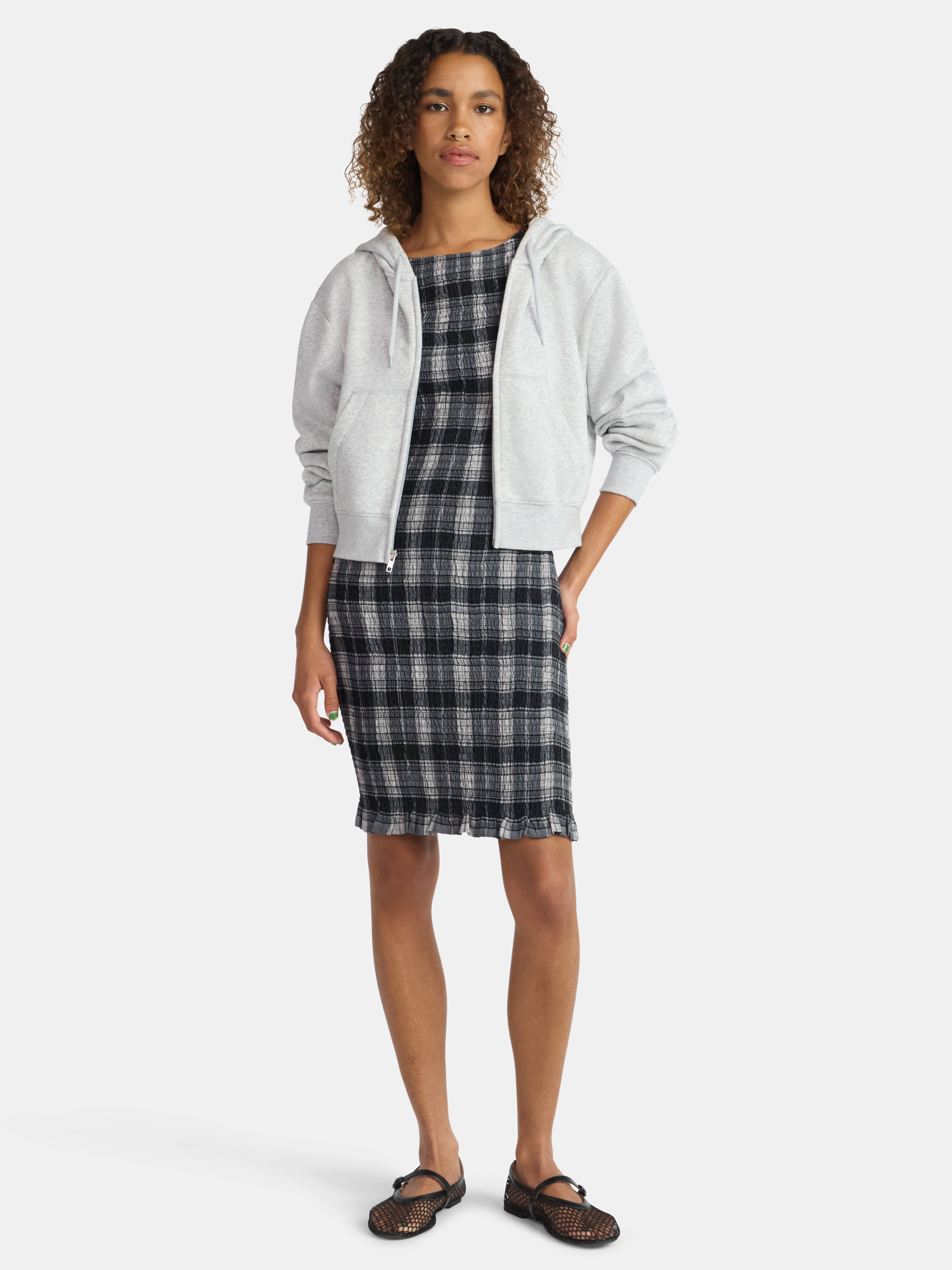No Boundaries Sleeveless Smocked Mini Dress, Women's Sizes XXS-XXL