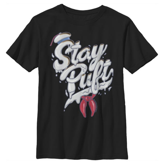 Boy's Ghostbusters Stay Puft Marshmallow Man Melt  Graphic Tee Black X Small