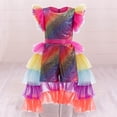 thumbnail image 2 of JAJAHO Kids Toddler Girls Tutu Dress Rainbow Sequin Layered Carnival Party Tiered Dress 18 Months To 10 Years Versatile Dresses, 2 of 7