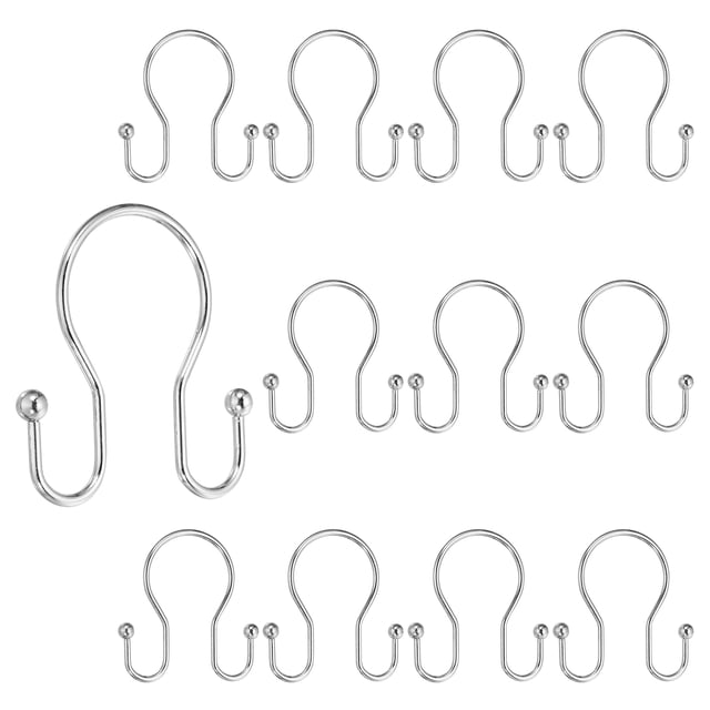 Ganchos para Cortina de Ducha Uxcell, 12 Pcs Ganchos de Cortina de Ducha a Prueba de Óxido, Niquel