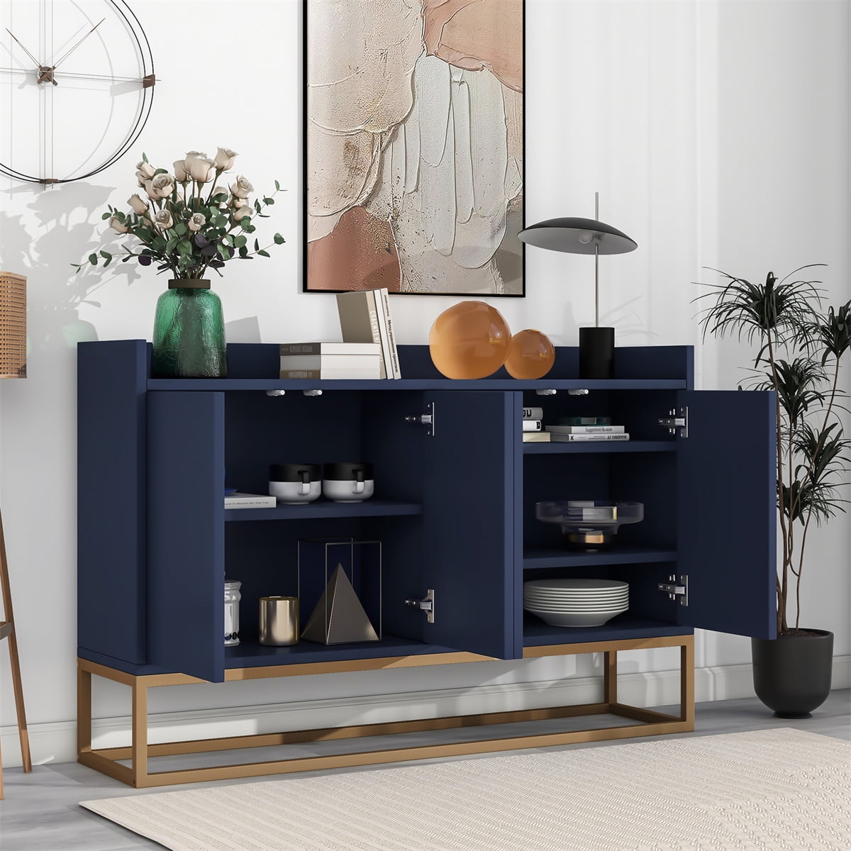 Buffet Sideboard Storage with 4 Doors and