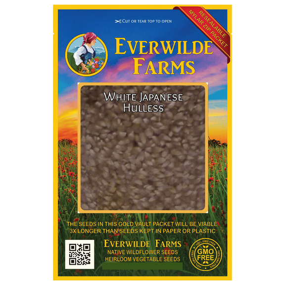 Everwilde Farms - 100 White Japanese Hulless Popcorn Seeds - Gold Vault Jumbo Bulk Seed Packet