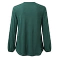 thumbnail image 4 of Women's Button-Down Shirts Long Sleeve Crew Neck Tops Solid Print Green Xxl, 4 of 5
