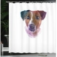 thumbnail image 4 of Ambesonne Jack Russell Shower Curtain, Watercolor Portrait, 69"Wx75"L, Brown and Multicolor, 4 of 5
