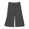 thumbnail image 4 of YVNAURA Women Cropped Wide Leg Pants Fold Over Yoga Capri Loose Fit Palazzo Trousers with Pockets High Waist Elastic Drawstring Casual Lounge Travel Culottes 2026, Dark Gray,XL, 4 of 4