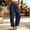 Dark Blue, variant on Liuinsasek Women's Cotton-Linen Pants Fashion Casual Solid High Waist Pocket Ladies Long Pants Lightweight Flowing Drawstring Elastic Waist Loose Pants Vacation Travel Resort Wear