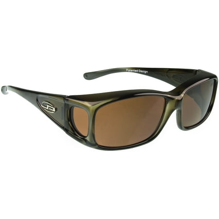 Fit Overs Sunglasses - The Razor Collection - Olive Charcoal Frame/polarized Amber Lens