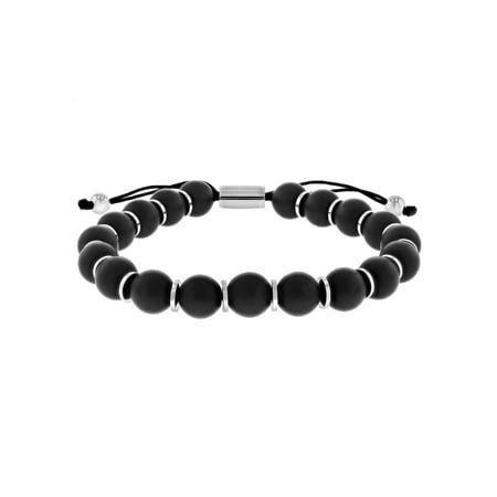 Believe by Brilliance Men’s Stainless Steel and Onyx Bead Two Tone Bolo (Best Men's Jewelry Brands)