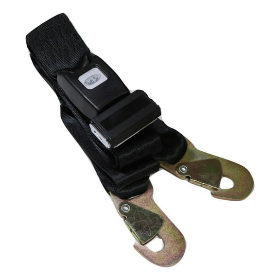 Integrated Tie Back Lap Belt with Push Button Buckle & Snap Hooks, OAL 80"
