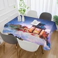 thumbnail image 4 of SKYSONIC 54"X54" Square Tablecloth with Magical Lantern On Snow with Christmas Prints, Anti-Wrinkle and Smooth Table Cloth for Kitchen/Home Wedding Decoration, 4 of 7