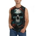 thumbnail image 2 of Fotbe Men's Butterfly Flower Skull Print Men's Sleeveless Muscle Tank Tops Casual T-Shirts for Gym Workout Beach-XX-Large, 2 of 8