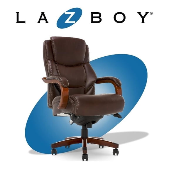 Maklaine Faux Leather Executive Office Chair in Chestnut Brown