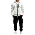 thumbnail image 6 of MXALUOB Men's Tracksuits Cargo Jogger Set Full Zip Hoodie & Elastic Waist Pants 2 Piece Outfits Casual Athletic Clothing for Hiking, 6 of 7