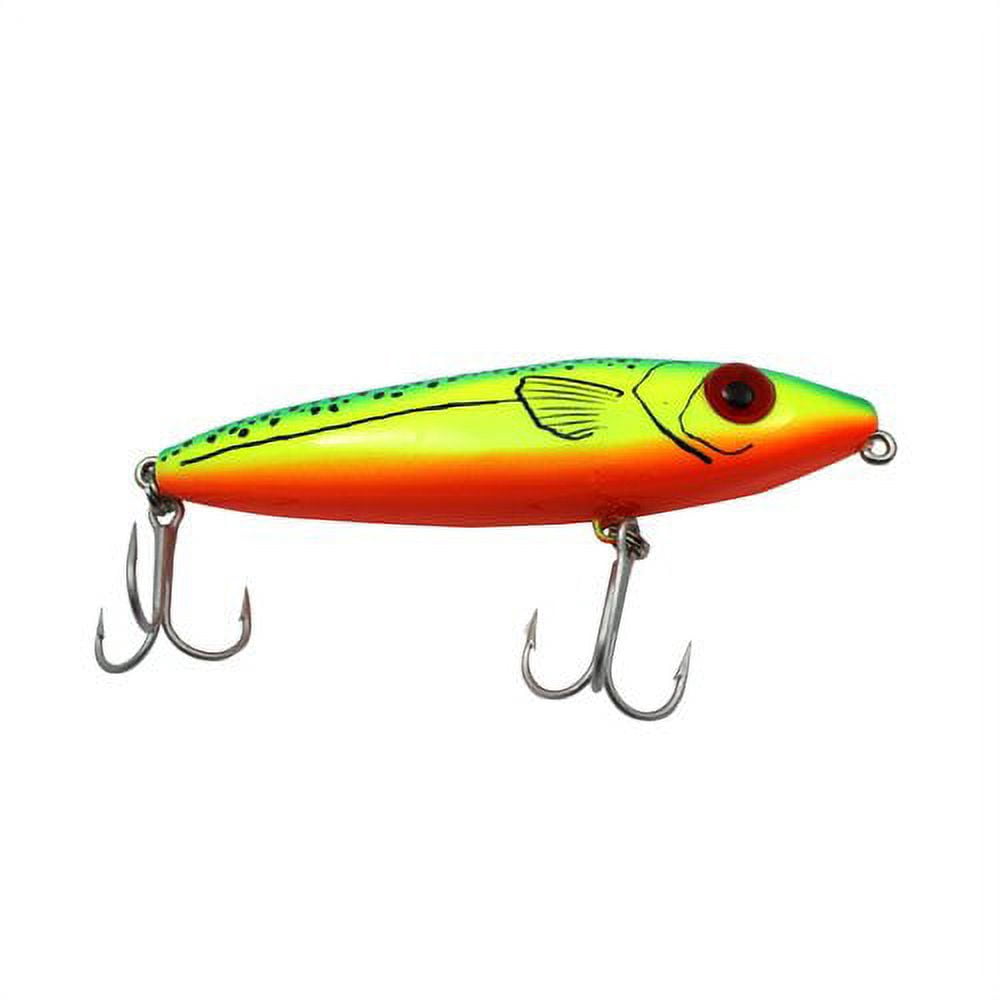 (2 pack) MirrOlure She Dog Fishing Lure, Blue, Orange, & Chartreuse, 1/2 oz