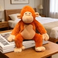 thumbnail image 3 of EDhome Cuddly Orangutan Plush Pillow, Ultra-Soft Short Plush Fluffy Filled Skin-Friendly, Soft Stuffed Monkey Throw Cushion for Home Office Sofa Chair Decor & Cozy Gifting, A, 3 of 5