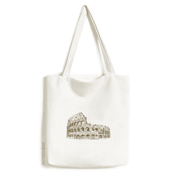 Italy Rome Landmark Sketch Landscape Tote Canvas Bag Shopping Satchel Casual Handbag