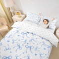 thumbnail image 3 of Manfei Light Blue Bows Love Hearts Twin Bedding for Girls, Cute Ribbon Bows Duvet Cover Set, Reversible, 1 Duvet Cover and 1 Pillowcase (No Comforter), 3 of 6