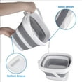 thumbnail image 4 of Collapsible Bucket, 5L 1.3Gallon Small Cleaning Mop Buckets for Household Outdoor Car Washing Tub Plastic Foldable Portable Camping Beach Sand Water Pot Pail Space Saving Square, 4 of 5