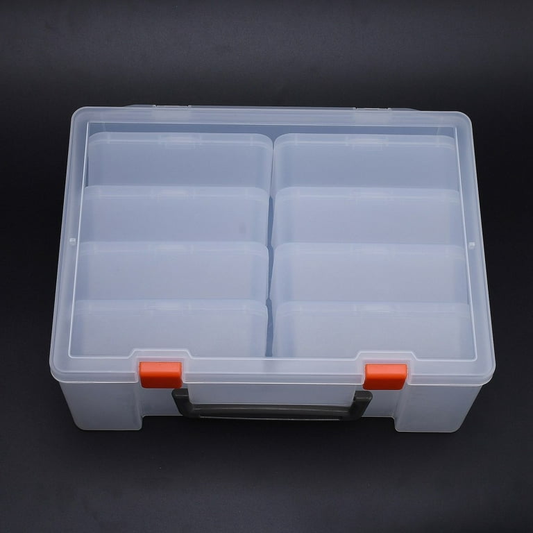 Plastic Bead Containers, Flip Top Bead Storage, 8 Compartments