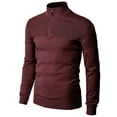 thumbnail image 3 of H2H Mens Casual Slim Fit Pullover Sweaters Long Sleeve Knitted Fabric Tops 1/4 Quarter Neck Style (CMOSWL057), 3 of 6